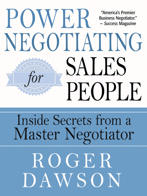 Title details for Power Negotiating for Salespeople by Roger Dawson - Wait list
